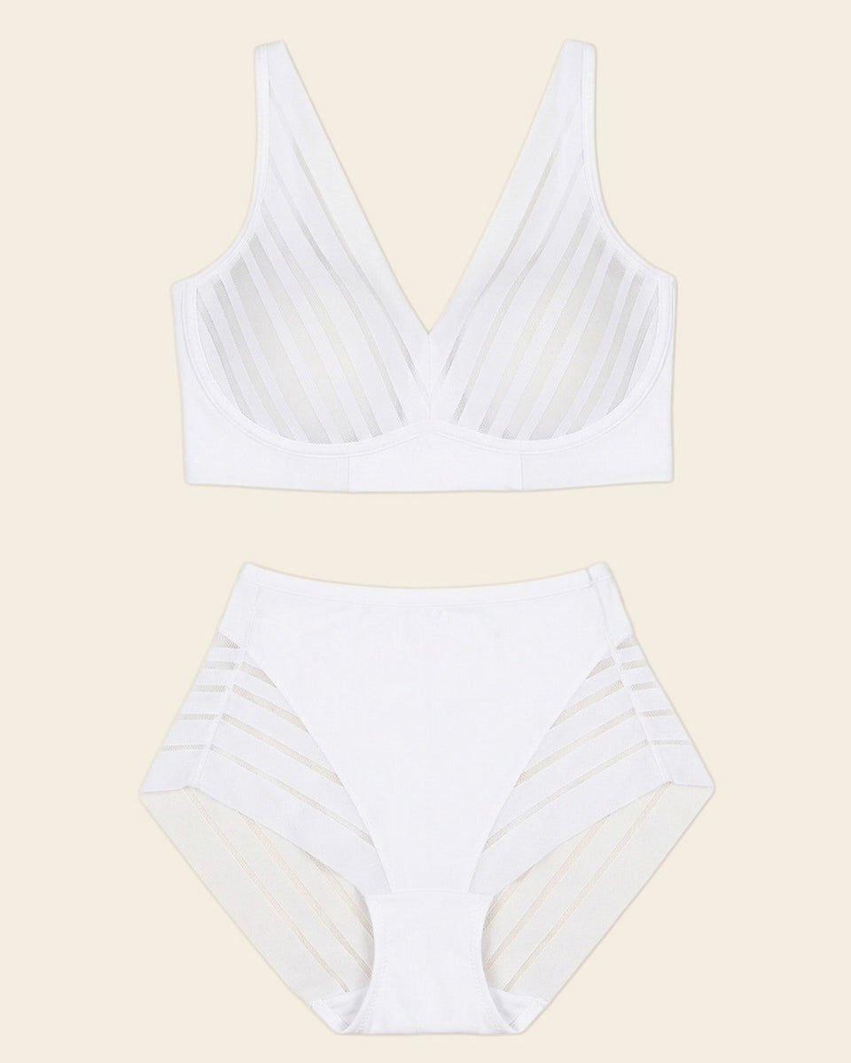 Daily Bra & Stripe Undetectable Panty en Blanco