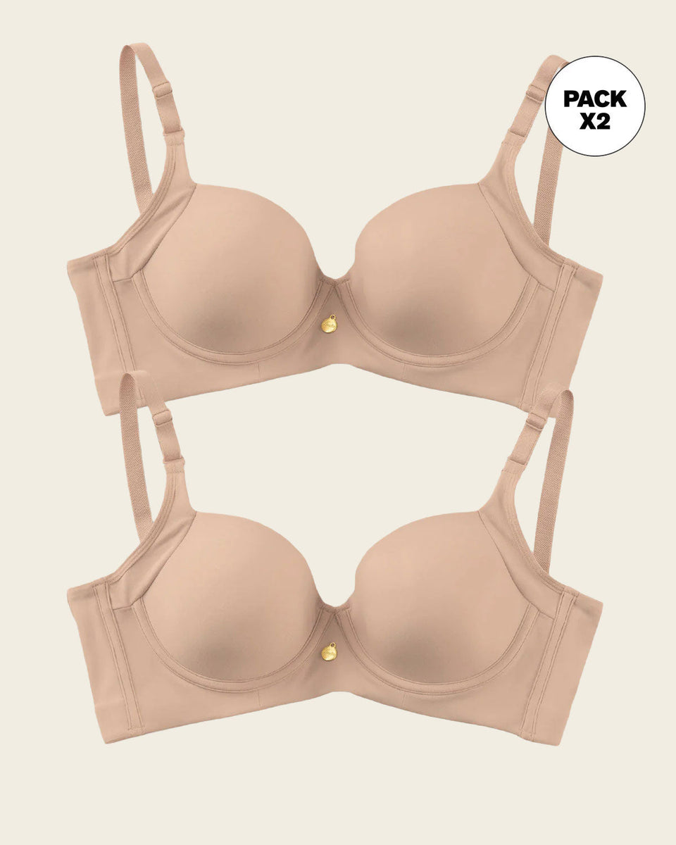 Brasier de realce suave y cubrimiento alto en sisa y espalda cover bra