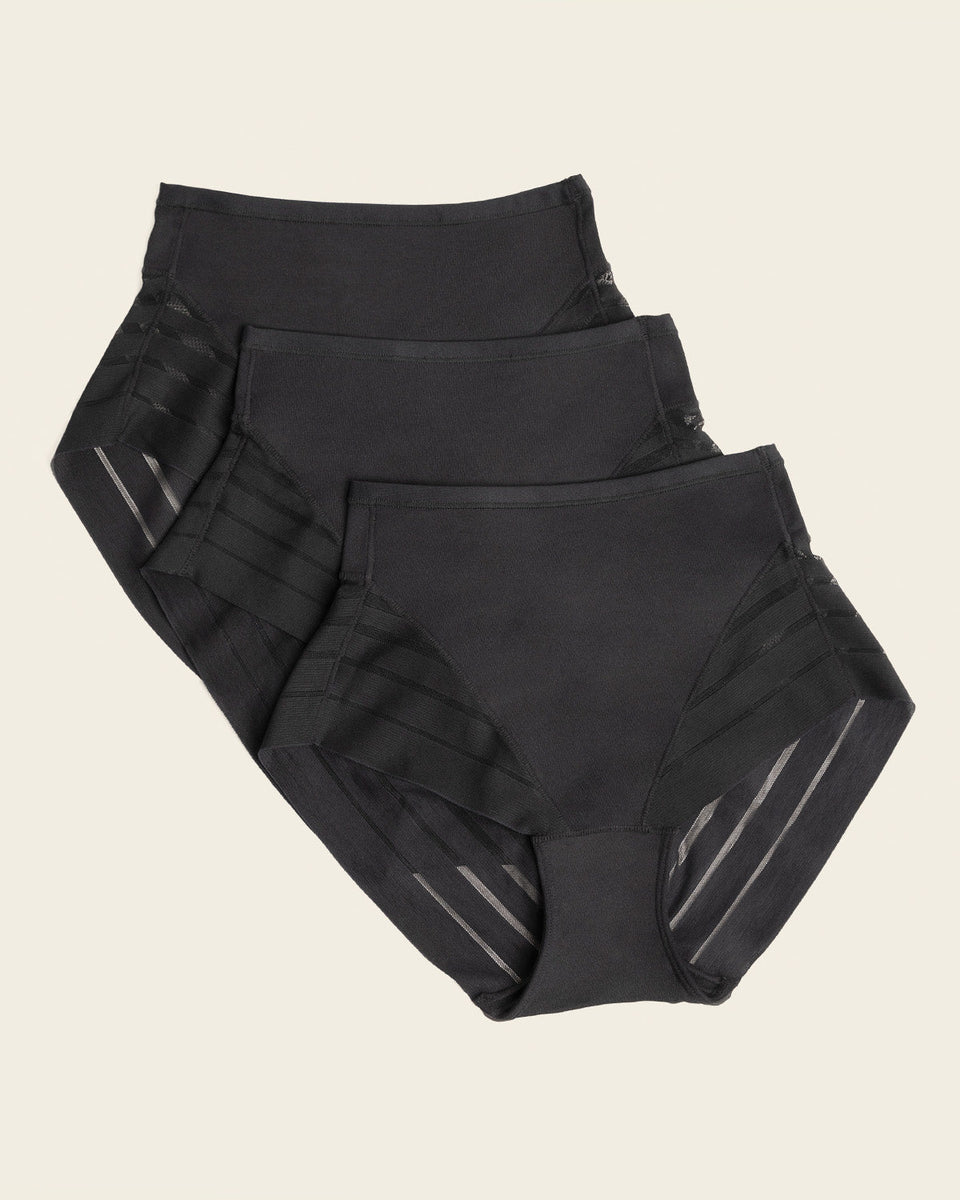 Panty faja clásico con control moderado de abdomen y bandas en tul