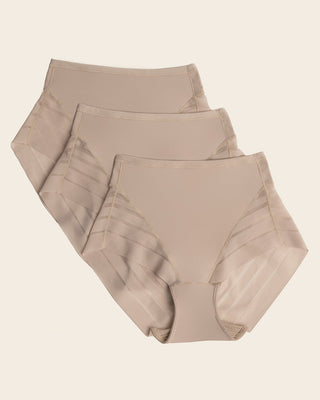 Panty faja clásico con control moderado de abdomen y bandas en tul#color_802-piel