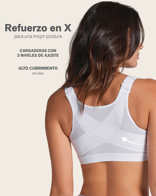 Brasier facilitador de postura con control de volumen del busto Multi/Functional#color_000-blanco