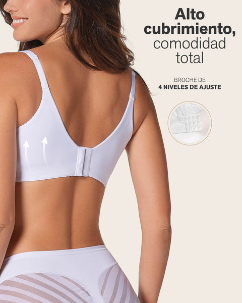 Brasier de realce suave y cubrimiento alto en sisa y espalda Cover Bra#color_000-blanco