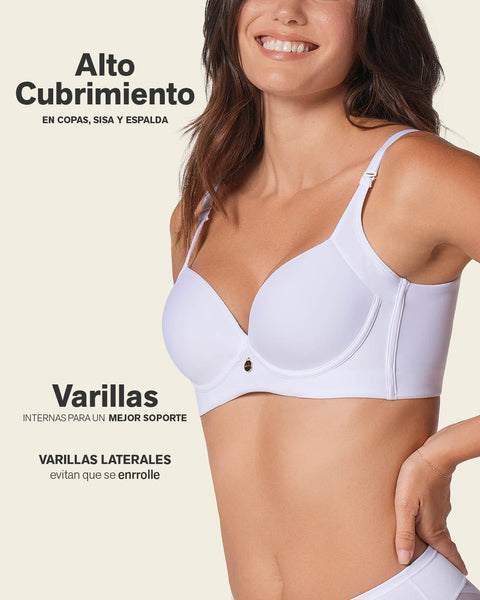 Brasier de realce suave y cubrimiento alto en sisa y espalda Cover Bra#color_000-blanco