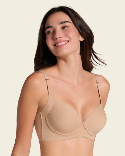 Brasier de realce suave y cubrimiento alto en sisa y espalda Cover Bra#color_801-cafe-medio