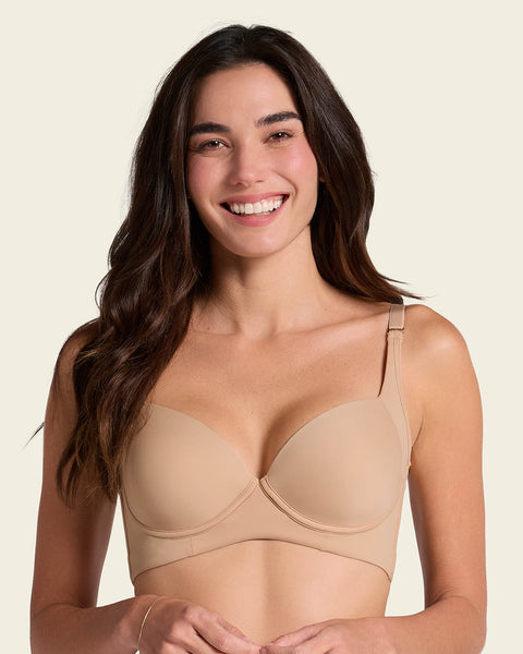 Brasier de realce suave y cubrimiento alto en sisa y espalda Cover Bra#color_801-cafe-medio