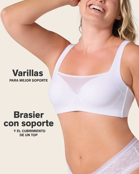 Brasier tipo top con buen cubrimiento de sisa y espalda#color_000-blanco