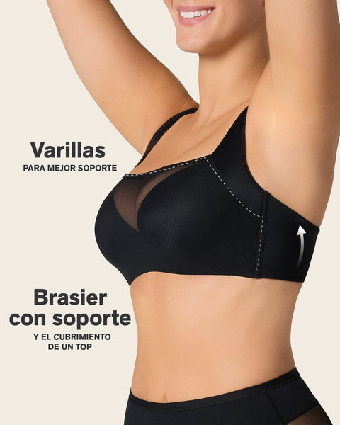 Brasier tipo top con buen cubrimiento de sisa y espalda#color_700-negro