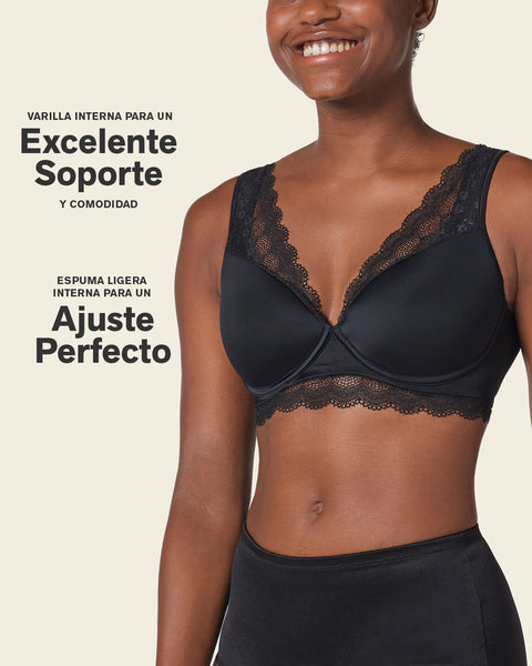 Deep coverage bra: brasier de gran cubrimiento#color_700-negro