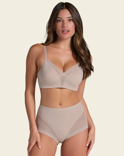 Panty clásico invisible con tul#color_802-cafe-claro