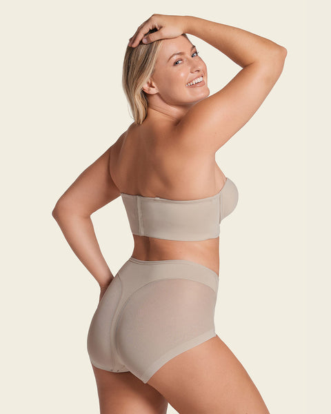 Panty clásico invisible con tul#color_802-cafe-claro