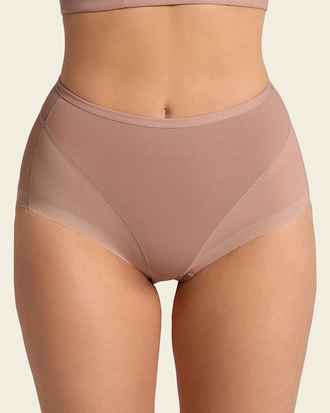 Panty clásico invisible con tul#color_857-cafe-medio