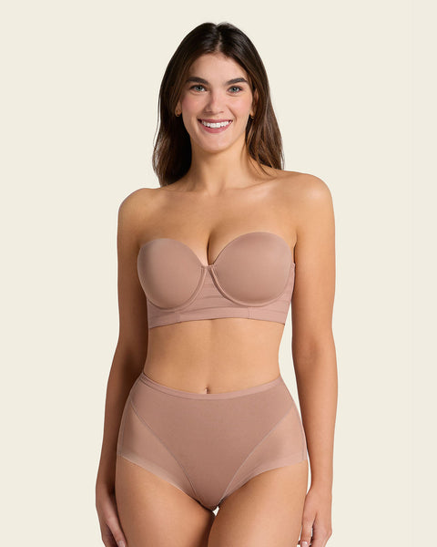 Panty clásico invisible con tul#color_857-cafe-medio