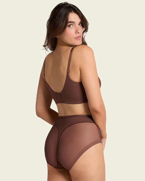 Panty clásico invisible con tul#color_875-cafe-oscuro