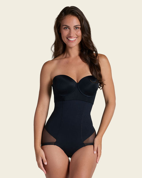 Panty faja invisible de tiro alto y control de abdomen#color_700-negro