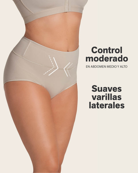 Panty faja de control moderado tiro alto en SkinFuse#color_802-cafe-claro