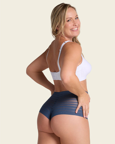 Panty alto de control suave con encaje en bandas#color_589-azul-medio