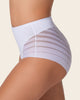 Panty faja clásico con control moderado de abdomen y bandas en tul#color_000-blanco
