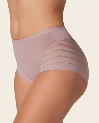 Panty faja clásico con control moderado de abdomen y bandas en tul#color_281-palo-de-rosa