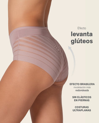 Panty faja clásico con control moderado de abdomen y bandas en tul#color_281-palo-de-rosa