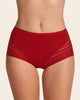Panty faja clásico con control moderado de abdomen y bandas en tul#color_323-rojo