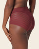 Panty faja clásico con control moderado de abdomen y bandas en tul#color_382-vino-tinto