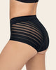 Panty faja clásico con control moderado de abdomen y bandas en tul#color_700-negro