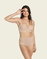 Panty faja clásico con control moderado de abdomen y bandas en tul#color_802-cafe-claro