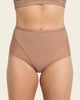 Panty faja clásico con control moderado de abdomen y bandas en tul#color_857-cafe
