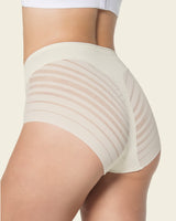 Panty faja clásico con control moderado de abdomen y bandas en tul#color_898-marfil
