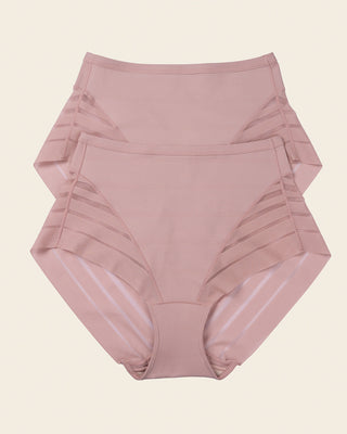 Panty faja clásico con control moderado de abdomen y bandas en tul#color_281-palo-de-rosa