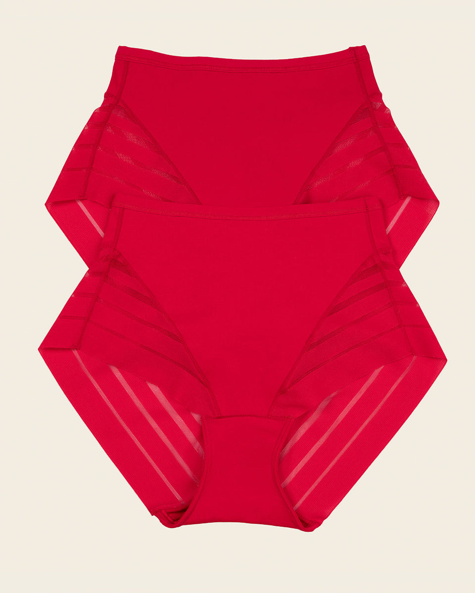 Panty faja clásico con control moderado de abdomen y bandas en tul