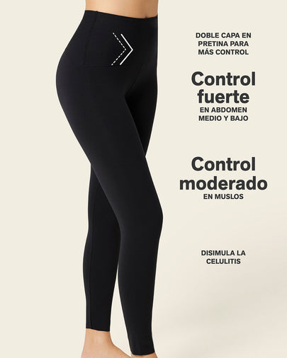 Legging deportivo tiro alto de control y de secado rápido#color_700-negro