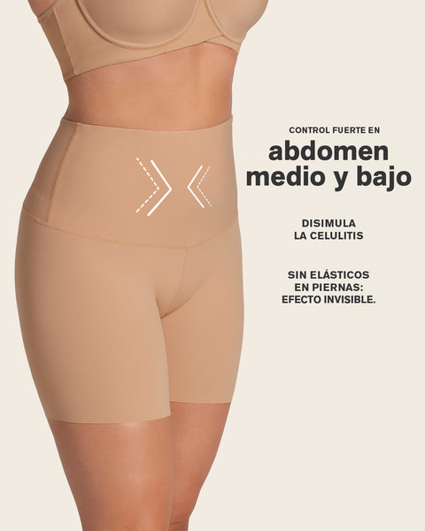 Short de control de abdomen y cintura que disimula la celulitis#color_801-cafe-medio