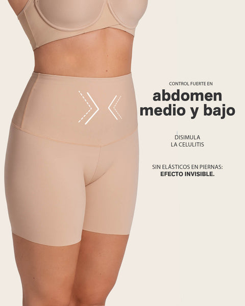 Short de control de abdomen y cintura que disimula la celulitis#color_802-cafe-claro