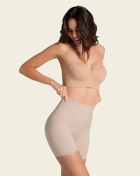 Short de control de abdomen y cintura que disimula la celulitis#color_802-cafe-claro