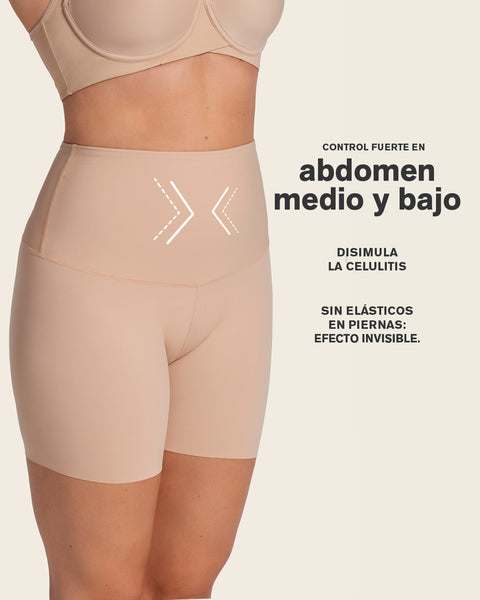 Short de control de abdomen y cintura que disimula la celulitis#color_802-cafe-claro
