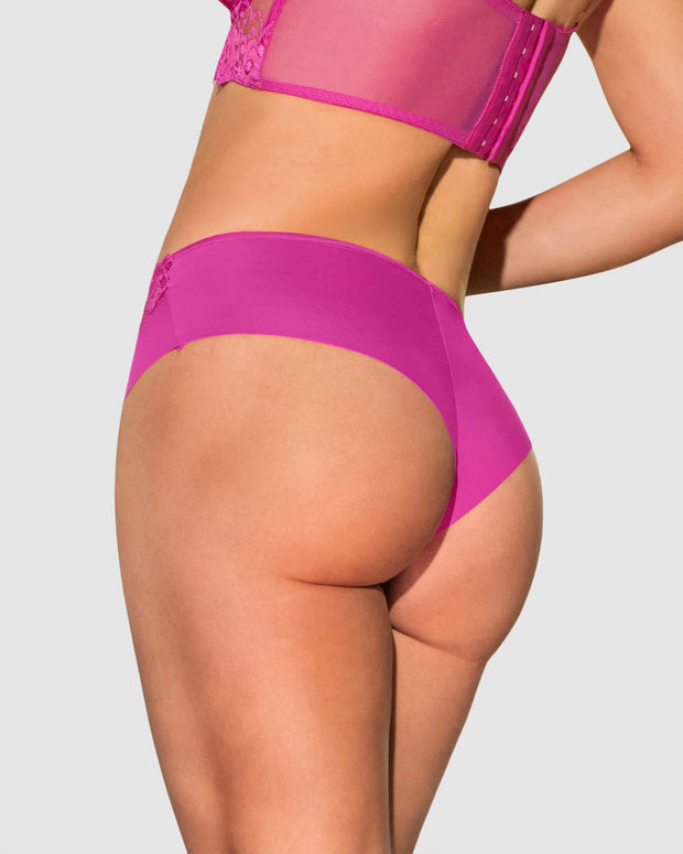 Sexy panty cachetero en tela ultraliviana con encaje comodidad total#color_338-fucsia