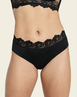 Sexy panty cachetero en tela ultraliviana con encaje comodidad total#color_700-negro