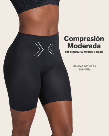 Panty short invisible de control de abdomen efecto levanta glúteos#color_700-negro