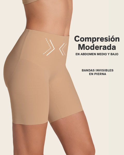 Panty short invisible de control de abdomen efecto levanta glúteos#color_801-cafe-medio