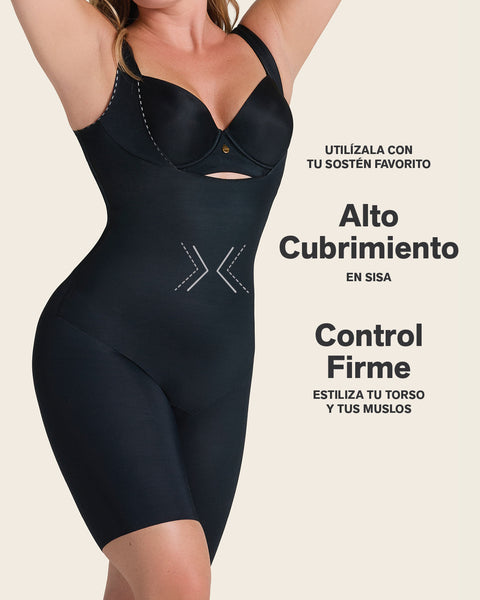 Body busto libre ultraliviano de control fuerte#700-negro