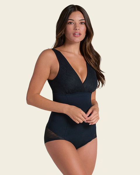 Faja tipo body con bralette incorporado con control de abdomen#color_700-negro
