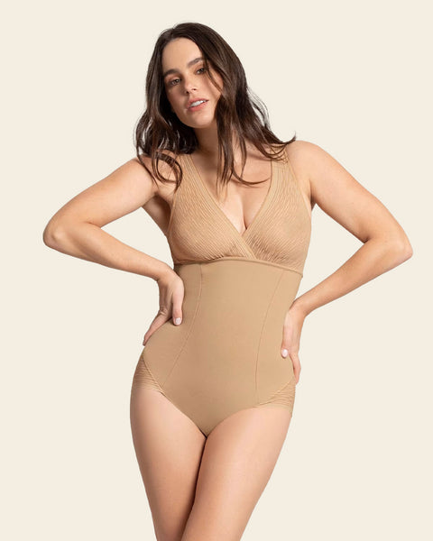 Faja tipo body con bralette incorporado con control de abdomen#color_801-cafe-medio