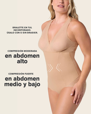 Faja tipo body con bralette incorporado con control de abdomen#color_801-cafe-medio