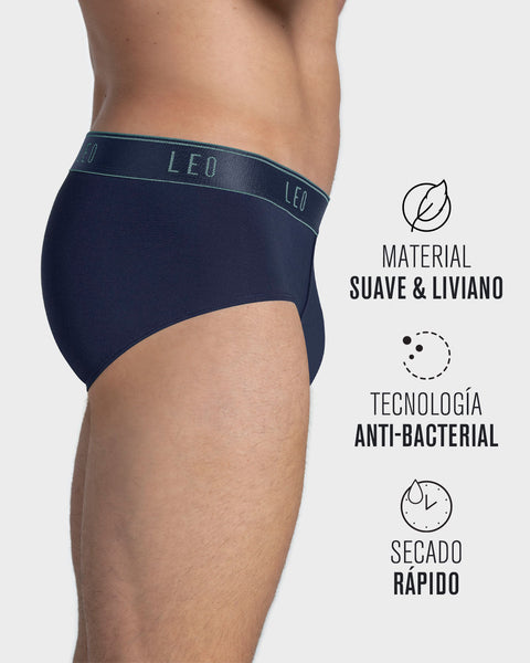 Bóxer brief tipo calzoncillo en microfibra con diseño frontal ergonómico#color_515-azul-oscuro