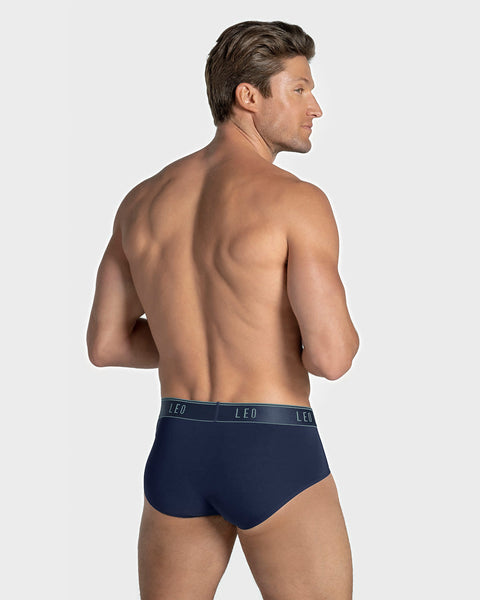 Bóxer brief tipo calzoncillo en microfibra con diseño frontal ergonómico#color_515-azul-oscuro