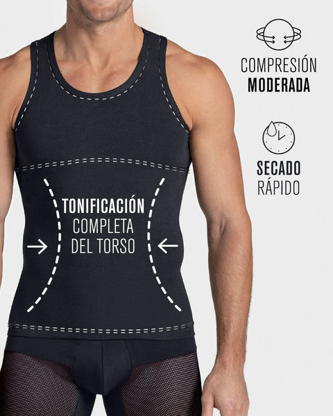 Camiseta de compresión moderada en abdomen y zona lumbar en algodón elástico#all_variants