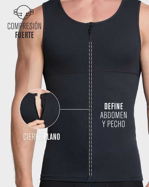 Chaleco de control con doble capa de tela en abdomen y espalda#color_801-cafe-medio