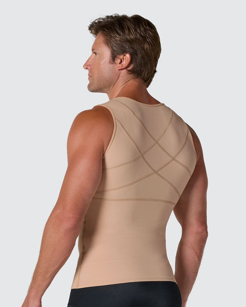 Chaleco de control con doble capa de tela en abdomen y espalda#color_801-cafe-medio