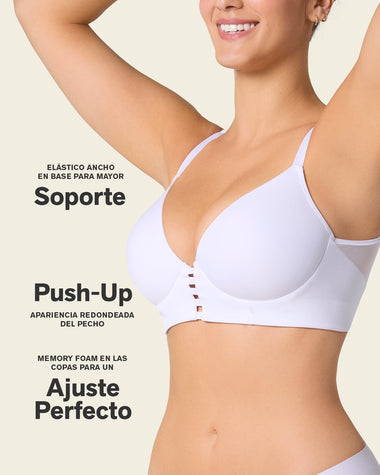 Memory bustier brasier triangular de realce alto y buen cubrimiento#color_000-blanco